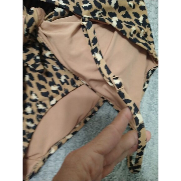 Aerie Leopard One Piece Bathing Suit S Long P Long Y2K Boho Animal - Picture 5 of 9
